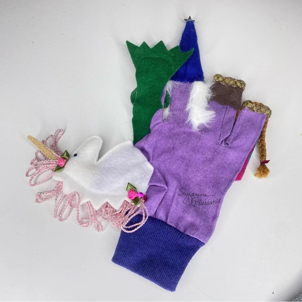Vtg Fairy Tale Finger Puppet Glove Plush Toy For Babies & Kids Storytelling